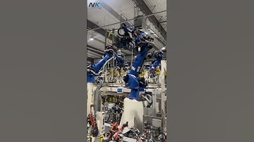 Yaskawa robots equipped with our cable hoses and fixtures for seamless welding and handling