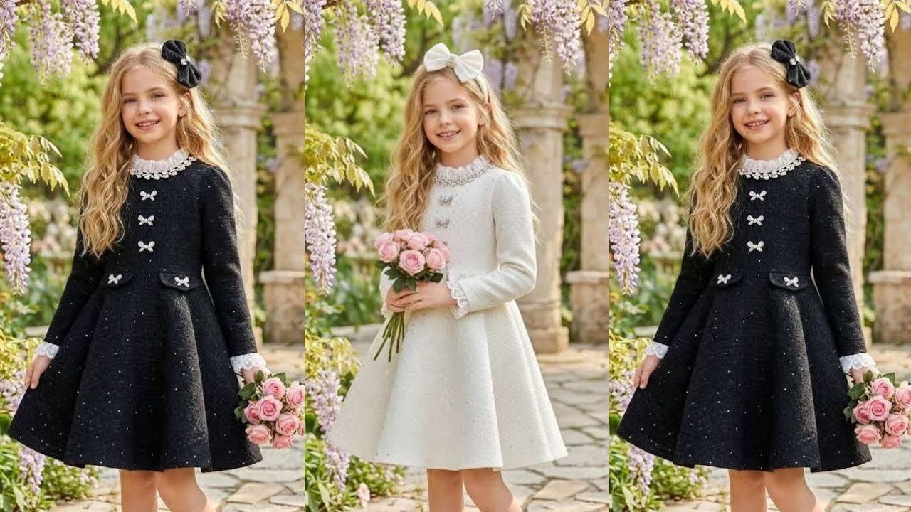 تفصيل وخياطة🪡🧵 فستان 👗بقماش شانال💣💯 لعيد2026💢💥لعمر5سنوات🥰😍