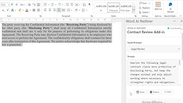 MS word add in for AI redlining