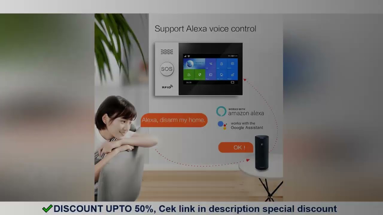 Mulo Smart Home WIFI Wireless Home Alarm System PG107 Tuya 4G  Burglar Security Alarm Support