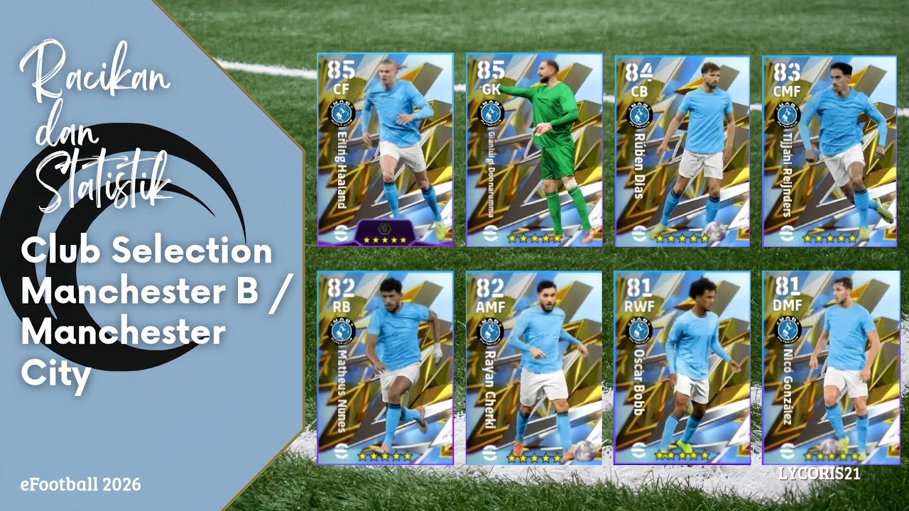 Racikan dan Statistik Club Selection Manchester B / Manchester City 