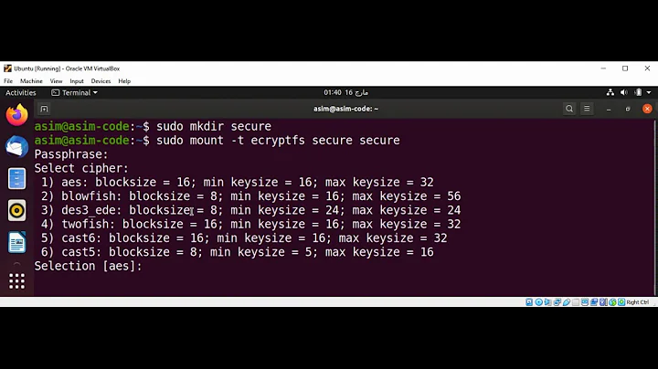 Encrypting directories with eCryptfs on Ubuntu Linux