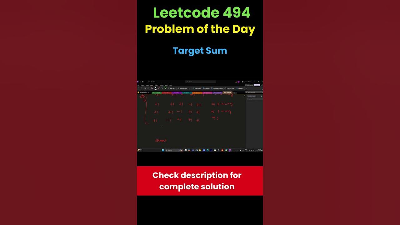 Leetcode 494 Target Sum #leetcode #array #dynamicprogramming #coding # ...