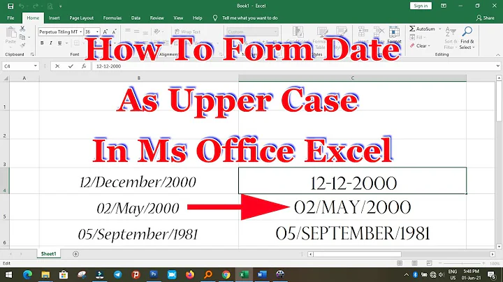 How To Form Upper Case Date In  Microsoft Office Excel