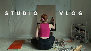 A Quiet Life | ASMR Studio Vlog | Studio Setting Up, Stretching Canvas & Painting