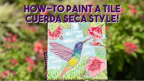 How to paint a tile using the Cuerda Seca painting technique! #cuerdaseca