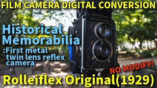 Rolleiflex Original (1929) review by digital back/World's first metal twin lens reflex film camera.