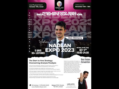 דן שמעוני בהרצאה בנדל"ן אקספו 2023 - מתגברים על ניתוח יתר: The Start To How Framework