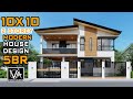 10X10 2 STOREY HOUSE DESIGN (100SQM) 5 BEDROOM