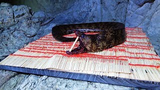 洞窟ウツボのマッチ炎焼き。