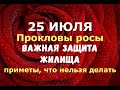 25 июля. Прокловы росы, Прокл Плакальщик. СТАВИМ ВАЖНУЮ ЗАЩИТУ ДОМА/Народные приметы