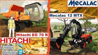 Farming Simulator Mods in Action👷Hitachi EG70R & Mecalac 12 MTX👷Cleaning Blocked road screenshot 4