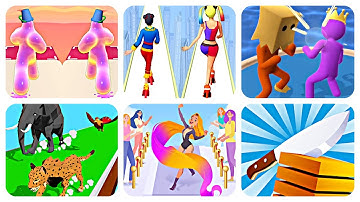 Blob Runner 3D, High Heels, Giant Rush, Animal Transform Race, Hair Challenge, Slice It All Part 4