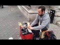 Massimo Tortella busking in London (Porca Pizza)