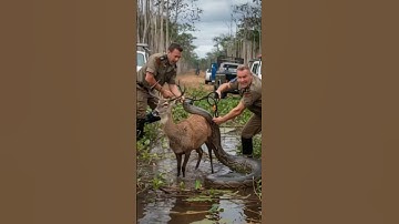 Heroes Save Deer from Giant Python! #shorts