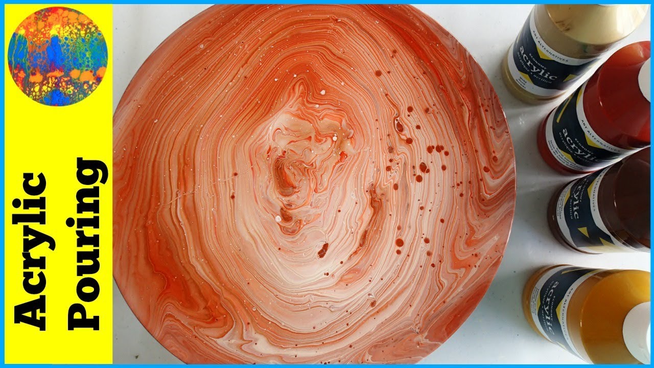 Acrylic Pouring Swirl Technique: Create Brown Tree Rings [Demo Tutorial