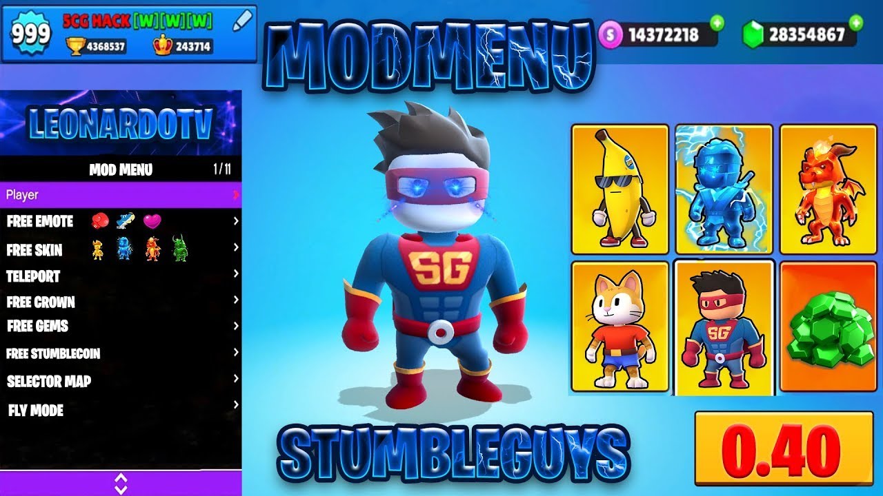 STUMBLE GUYS MOD MENU ATUALIZADO 0 42 2 SKINS EMOTES PEGADAS ...
