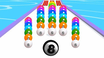 BALL RUN 2048 Game All Levels Gameplay Video Android, iOS Level BT48 - Rainbow Balls