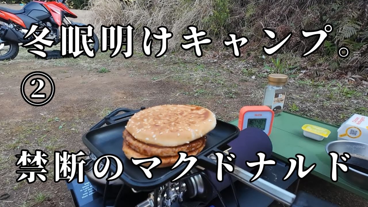 【冬眠明けキャンツー2】キャンプ飯マクドナルドにしちゃう独男。
