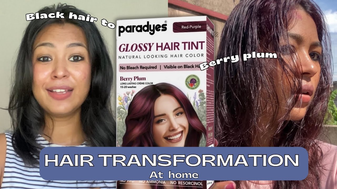 Berry Plum Hair Color at Home at 299 ✨ Paradyes Mini vs Big Pack Comparison 🛍️💁‍♀️