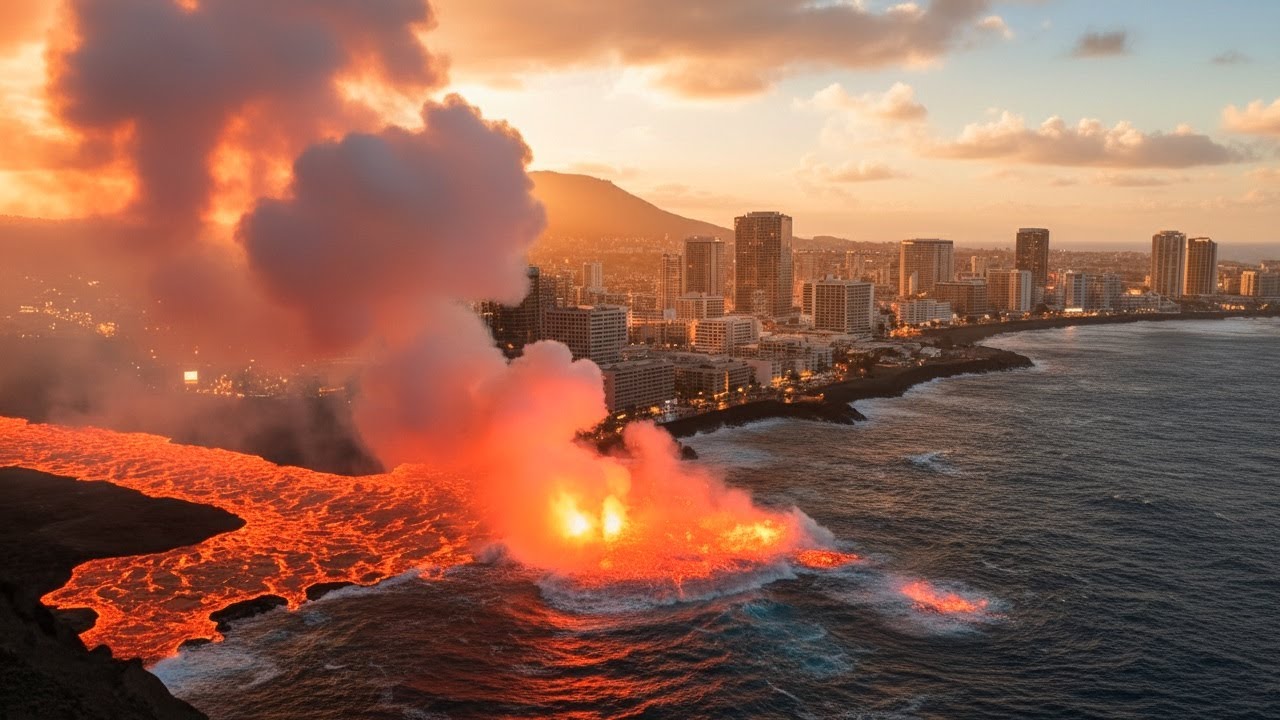 Mega Disaster: Earthquake, Volcano & Tsunami Collide – Coastal City in Ruins | Short Film 4K