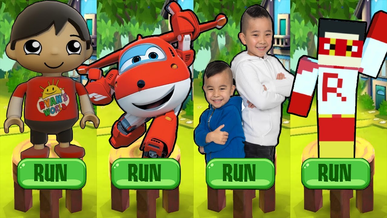 Tag with Ryan vs Super Wings: Jett Run vs CKN Toys: Car Hero Run vs Red Titan in Minecraft Gameplay