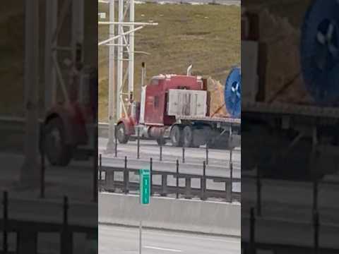 Look, what's this flatbed truck carrying? 🤣 #automobile #truck #canada #quebec