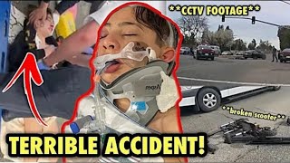 Footage of Nidal Wonder Being Hit by a Car while Riding a Scooter | Nidal Wonder Car Accident CCTV