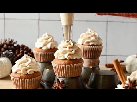 Pumpkin Cupcakes with Chocolate Center