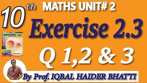 Chap#2|Theory of Quadratic Equations| Exercise 2.3 Q1,2 & 3| 10th Class Math| Lec 5 in hindi/ urdu