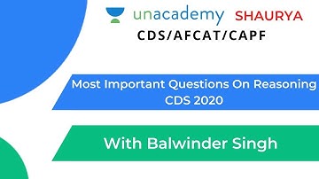 Important Questions On Reasoning For Defence Exam | CDS/AFCAT/CAPF 2020 | Balwinder Singh