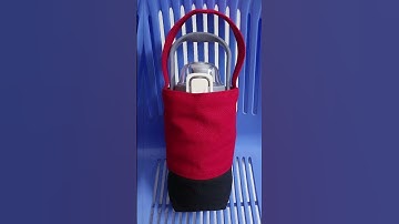 Túi vải đựng bình giữ nhiệt Đỏ phối Đen thiết kế tiện dụng, phù hợp cho dân văn phòng và học sinh