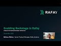 Enabling backstage in the rafay kubernetes operations platform