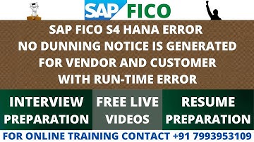 SAP FICO S4 HANA ERROR NO DUNNING NOTICE IS GENERATED FOR VENDOR AND CUSTOMER WITH RUN-TIME ERROR