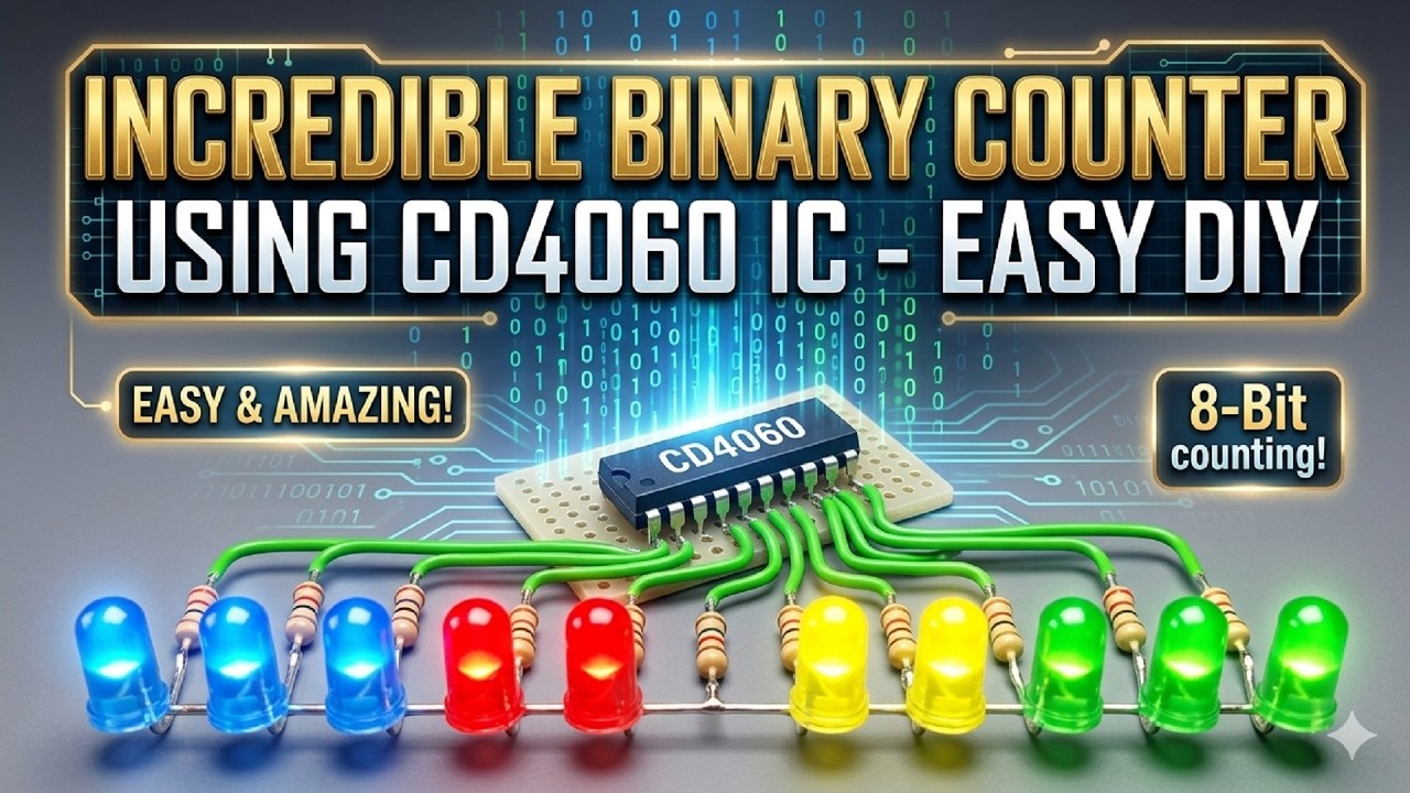 CD4060 Binary Counter LED Circuit – Easy DIY Electronics Project - YouTube