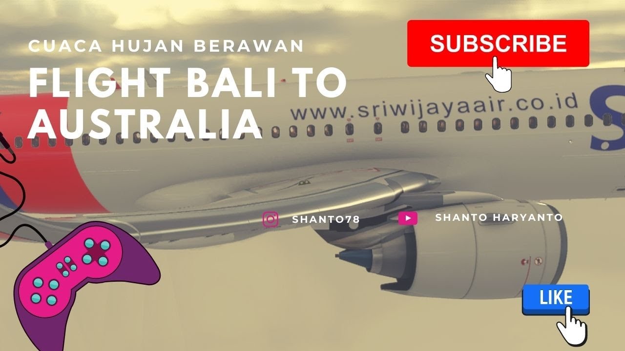 Flight Bali to Australia cuaca hujan Microsoft Flight Simulator