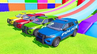 TRANSPORTING ALL POLICE CARS & MOTORCYCLES WITH BIG TRUCKS! FS22 #3