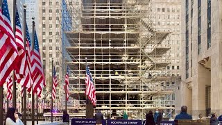 LIVE:🛑 NYC Rockefeller Center Christmas Tree Scaffolding Removal 2025 | NYC Holiday Prep LIVE