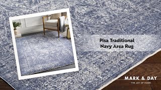 Pisa Traditional Navy Area Rug