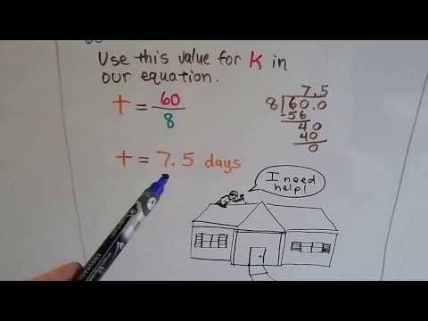 Algebra I #12.6b, Word Problems involving Inverse Variation