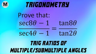 16 | Trigonometry | Trigonometric Ratios Of Multiple And Sub-multiple Angles - Worked Out Problems