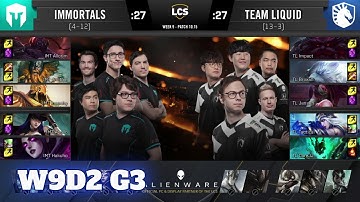 Immortals vs Team Liquid | Week 9 Day 2 S10 LCS Summer 2020 | IMT vs TL W9D2