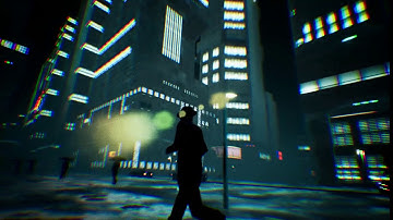 Police Cars and Buildings (UE4 Prototype). Sci-Fi City.