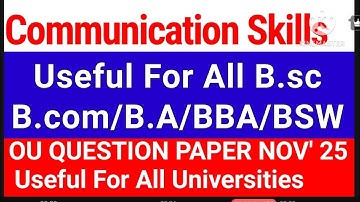 Communication Skills All 3rd Sem BBA/B.SC/BA/BSW B.COM  #sriharshaacademy ‎⁨@SriHarshaAcademy