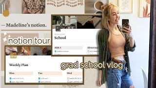 Grad school day in my life + Notion Tour (how I organize my life!)