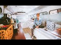 Her DIY Shuttle Bus Camper Build