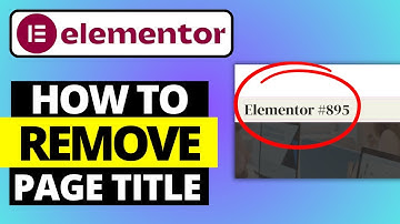 How To Remove Page Title In Elementor