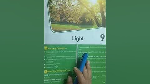 Class 4 G. Science Chapter 9 Light