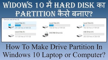 How To Make Hard Drive Partition In Windows 10 | Computer Me Hard Drive Partition Kese karte hain?