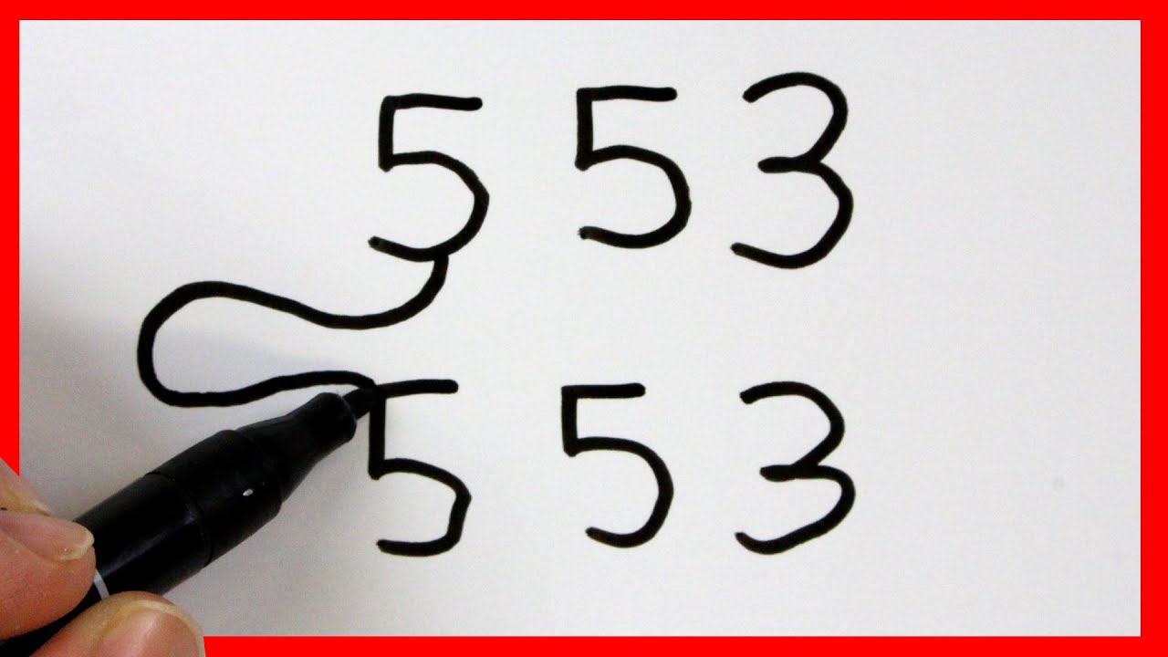 INCREIBLE 😱 Dibuja 2 perros con el numero 553 😱DIBUJO MUY FÁCIL  🔥365bocetos nombres números y truco - thptnganamst.edu.vn